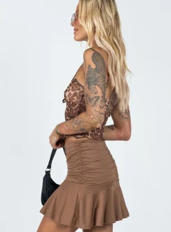 Princess Polly Wilcox Mini Skirt Brown Sale
