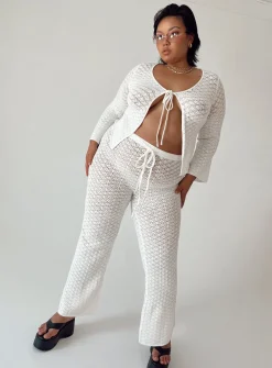 Princess Polly Wild &Amp; Free Crochet Pants Curve  White Sale
