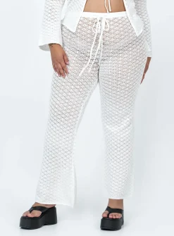 Princess Polly Wild &Amp; Free Crochet Pants Curve  White Sale