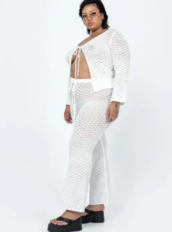 Princess Polly Wild &Amp; Free Crochet Pants Curve White Sale