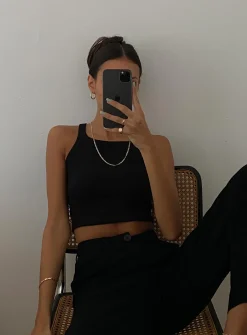 Princess Polly Wild Eyes Tank Top Black Best Sale