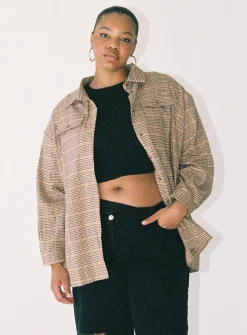 Princess Polly Willa Shirt Curve   Brown Cheap
