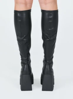 Princess Polly Windsor Smith Badgirlsstretch Sock Boots   Black Fashion