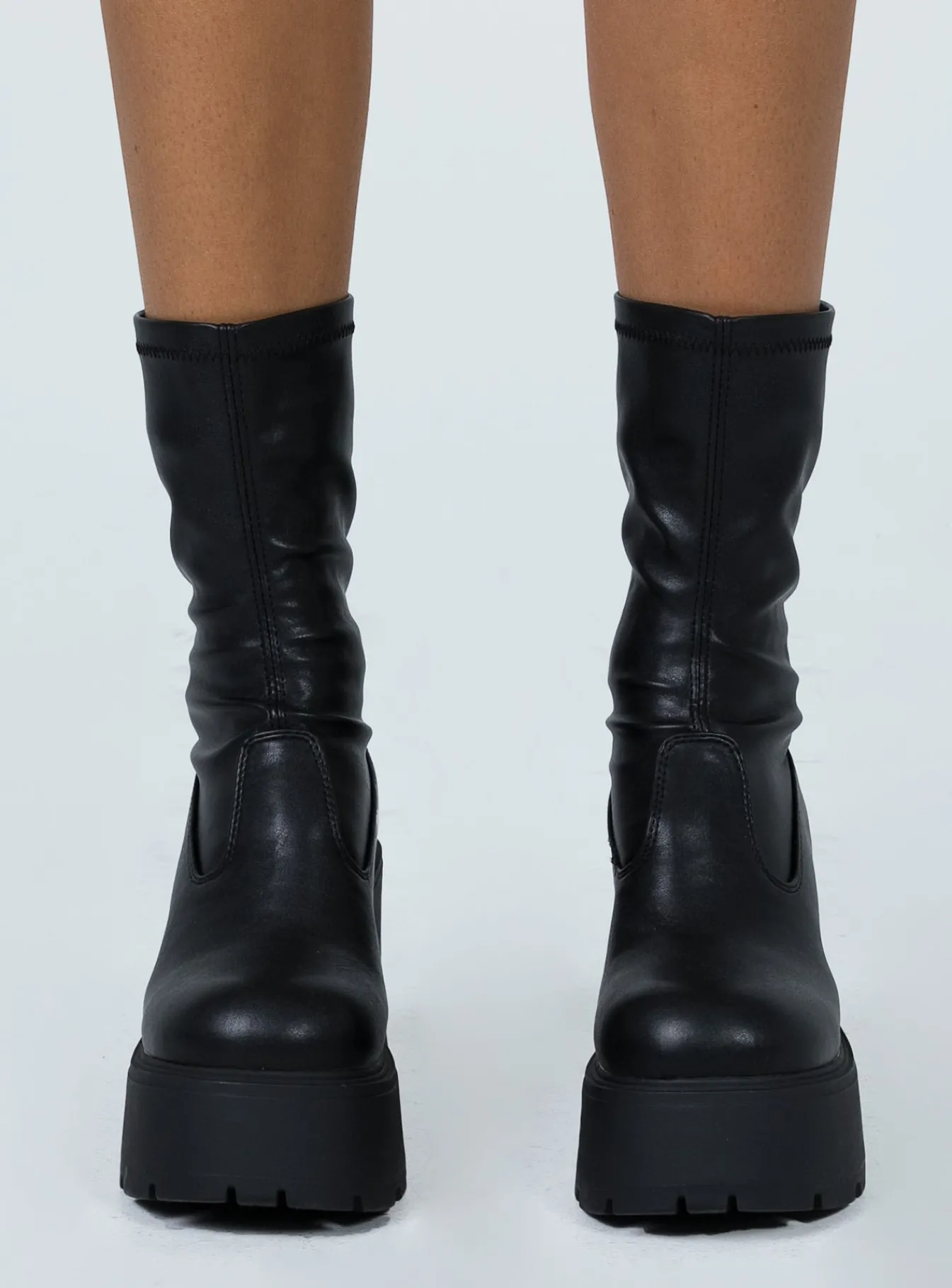 Princess Polly Windsor Smith Foundstretch Sock Boot Black Sale