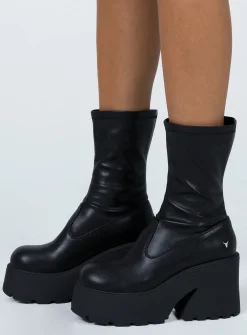 Princess Polly Windsor Smith Foundstretch Sock Boot Black Sale