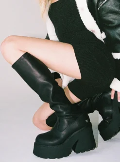Princess Polly Windsor Smith Fusestretch Sock Boot   Black Sale