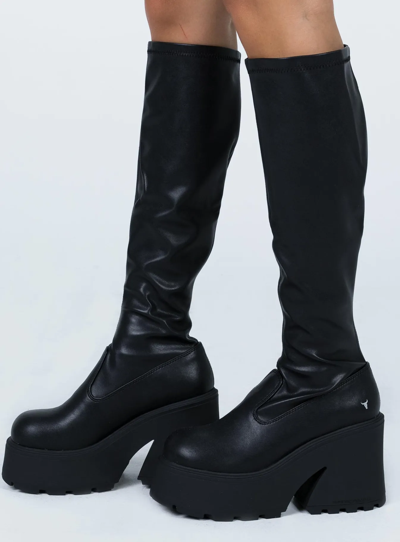 Princess Polly Windsor Smith Fusestretch Sock Boot Black Sale