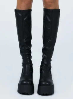 Princess Polly Windsor Smith Fusestretch Sock Boot Black Sale