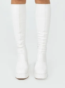 Princess Polly Windsor Smith Highkey Platform Knee High Boots  Snow Cheap