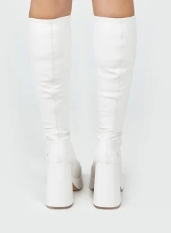 Princess Polly Windsor Smith Highkey Platform Knee High Boots  Snow Cheap