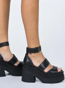 Princess Polly Windsor Smith Match Leather Sandal   Black Online