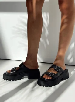 Princess Polly Windsor Smith Reach Sandals  Black Fashion