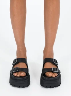 Princess Polly Windsor Smith Reach Sandals  Black Fashion