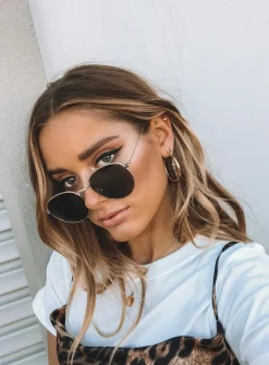 Princess Polly With The Band Sunglasses  Gold Discount