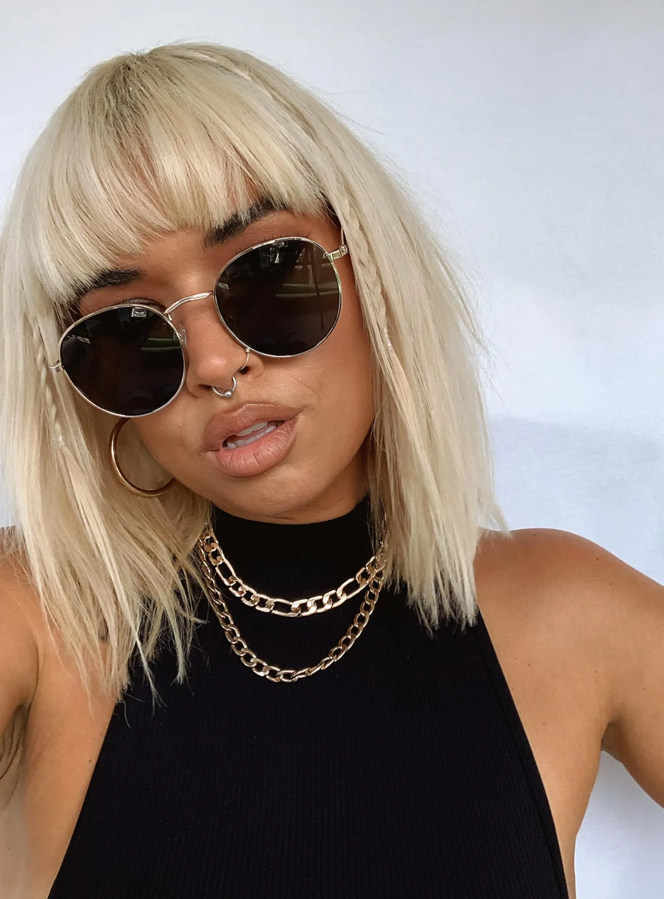 Princess Polly With The Band Sunglasses Gold Discount