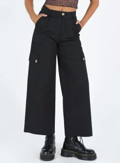 Princess Polly Worley Cargo Pants  Black Shop
