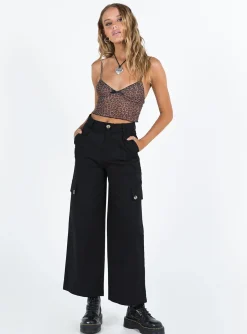 Princess Polly Worley Cargo Pants  Black Shop