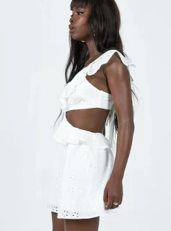 Princess Polly Wrenley Mini Dress  White Sale