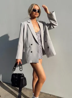 Princess Polly Wyoming Blazer  Grey Best Sale