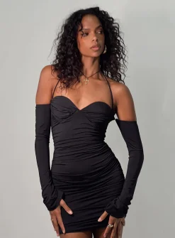 Princess Polly Wyona Mini Dress  Black Fashion