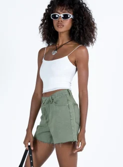 Princess Polly Xena Denim Shorts  Green Flash Sale