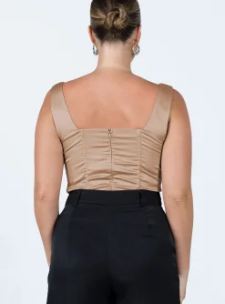Princess Polly Ximena Bodysuit Beige New