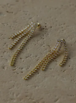 Princess Polly Yara Diamante Earrings  Gold Fashion