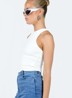 Princess Polly Yarran High Knit Cami  White Hot
