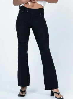 Princess Polly Yianna Low Waist Flare Pant  Black Fashion