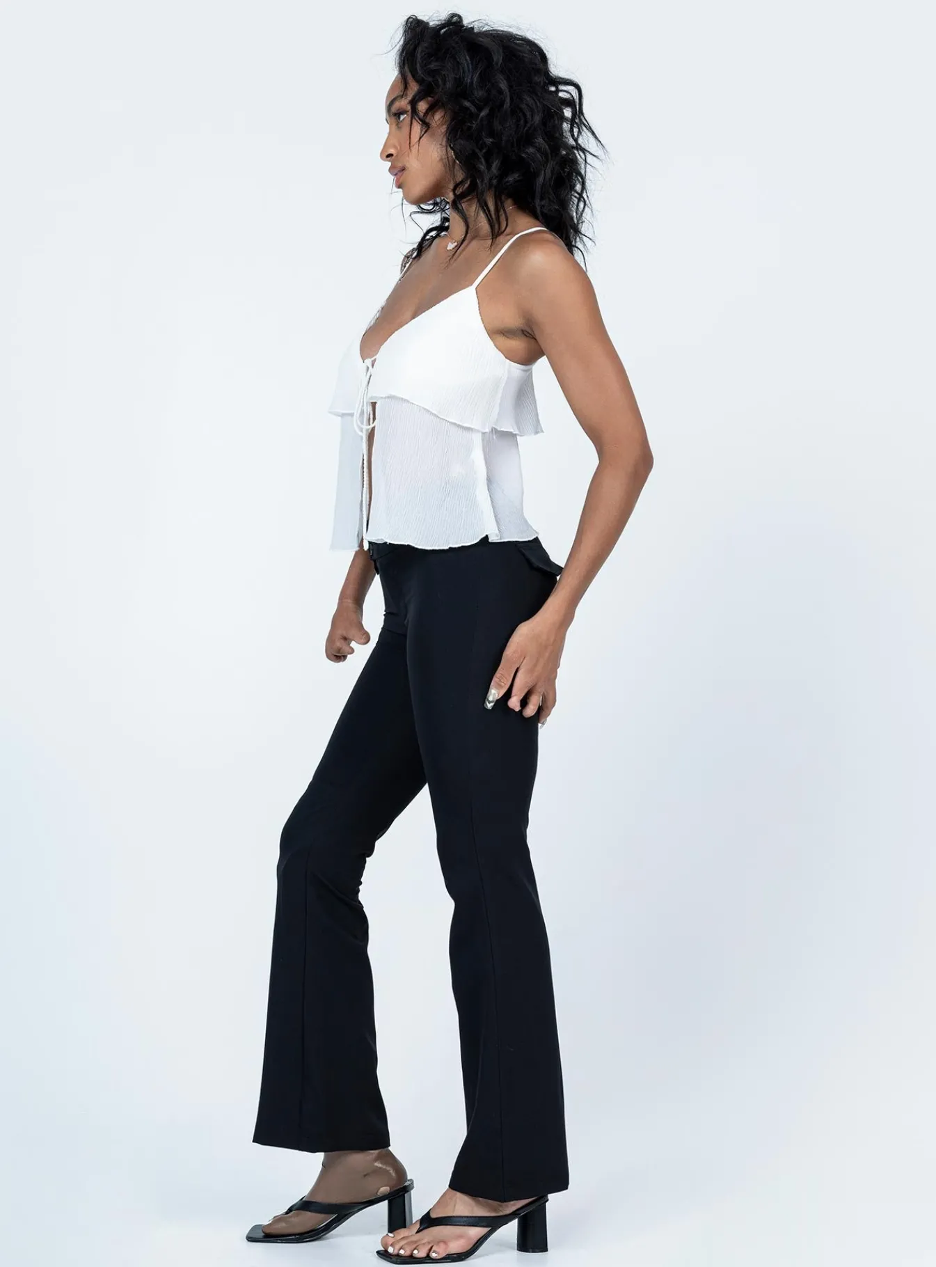 Princess Polly Yianna Low Waist Flare Pant Black Fashion