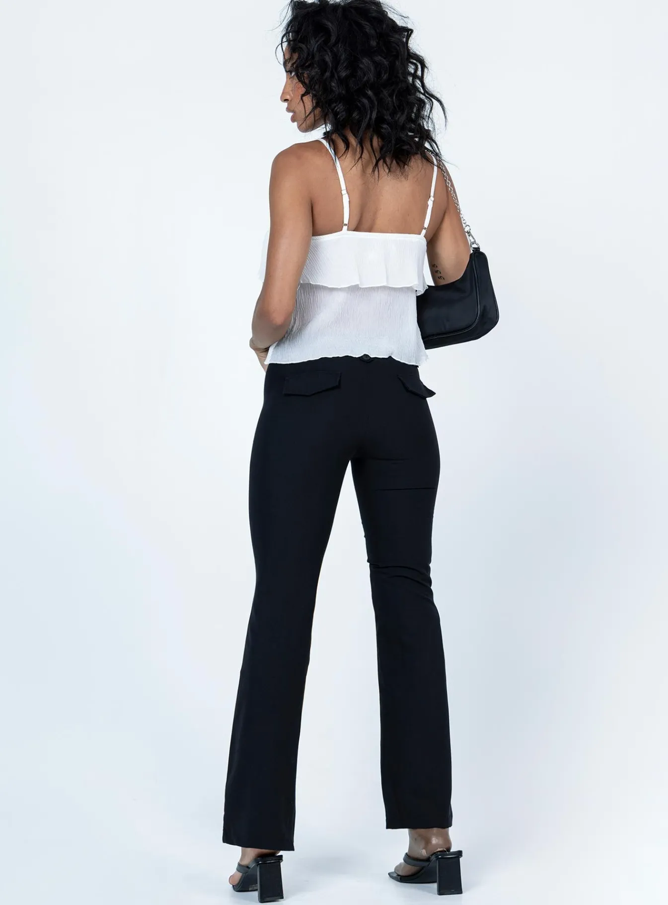 Princess Polly Yianna Low Waist Flare Pant Black Fashion