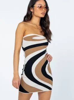 Princess Polly Zachary Strapless Mini Dressmulti Beige Online