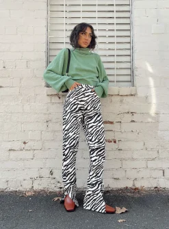 Princess Polly Zahara Cropped Turtleneck Sweater  Green Best