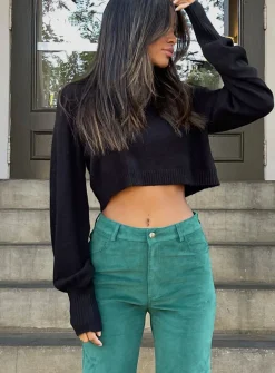 Princess Polly Zahara Cropped Turtleneck Sweater  Black Store