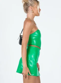 Princess Polly Zahra Pu Mini Skirt Green Flash Sale