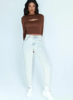 Princess Polly Zaiden Straight Leg Jeans Light Blue Wash  Denim Fashion