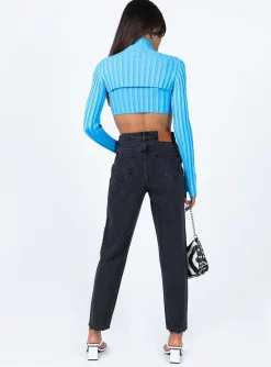 Princess Polly Zaiden Straight Leg Jeansdenim Black New