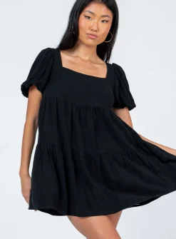 Princess Polly Zalia Mini Dress  Black Cheap