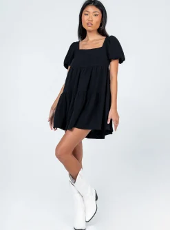 Princess Polly Zalia Mini Dress  Black Cheap