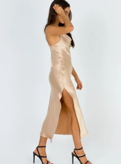 Princess Polly Zamora Midi Dress  Champagne New