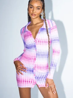 Princess Polly Zana Mini Dress  Pink / Purple Cheap