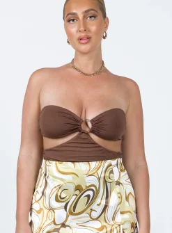 Princess Polly Zane Bodysuit  Brown Best Sale