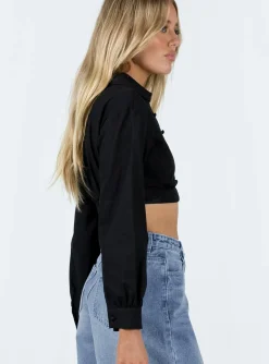 Princess Polly Zaxton Long Sleeve Top  Black Best