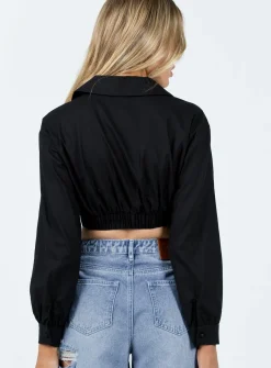 Princess Polly Zaxton Long Sleeve Top  Black Best