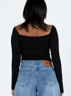 Princess Polly Zelda Off The Shoulder Top  Black Cheap