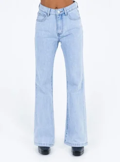 Princess Polly Zelkova Flared Jeans Mid Wash  Denim Best Sale