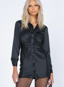 Princess Polly Zena Mini Dress  Black Clearance