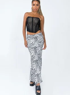Princess Polly Ziggy Maxi Skirt/ White   Black Shop