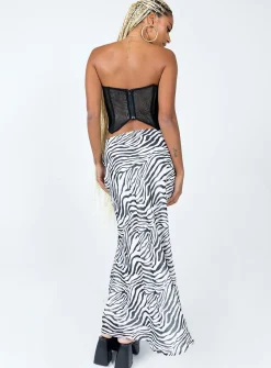 Princess Polly Ziggy Maxi Skirt/ White   Black Shop