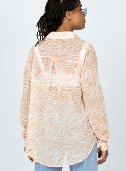 Princess Polly Ziggy Shirt  Orange New